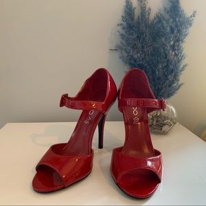 Red Aldo Peep Toe Heels